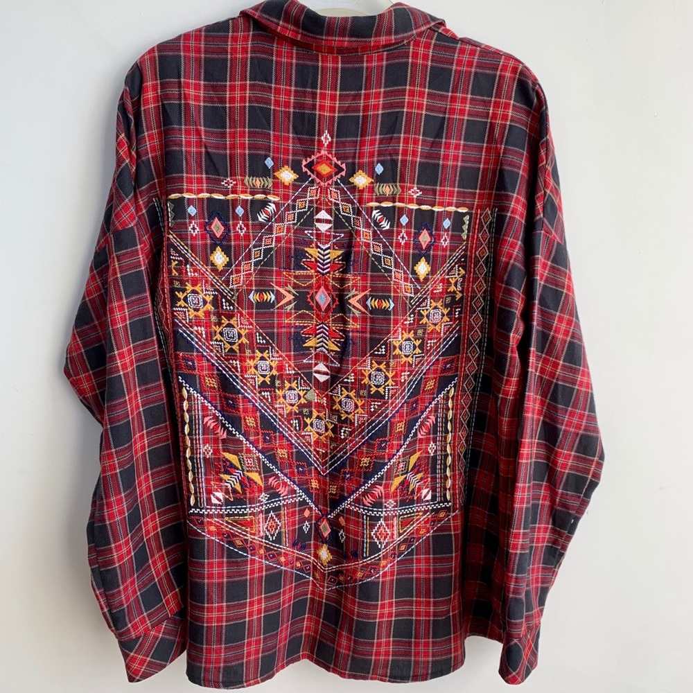 ❌SOLD❌ SPORTSGIRL Plaid shirt with Embroidered Back- Sz S